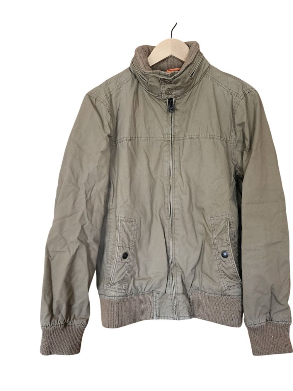Dockers Khaki Fabric Bomber Jacket Mens Size S